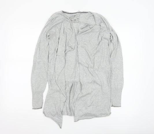 Fat Face Women's Grey Size 8 Long Sleeve Open Cardigan