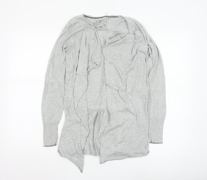 Fat Face Women's Grey Size 8 Long Sleeve Open Cardigan