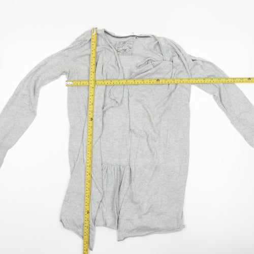 Fat Face Women's Grey Size 8 Long Sleeve Open Cardigan