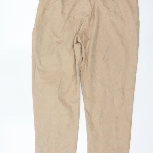 PrettyLittleThing Women’s Beige Paperbag Trousers Size 12 High Waist