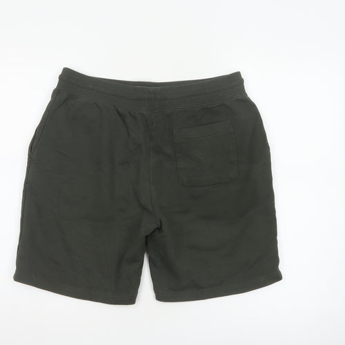 Marks and Spencer Men's Green Sweat Shorts L Regular Fit Cotton
