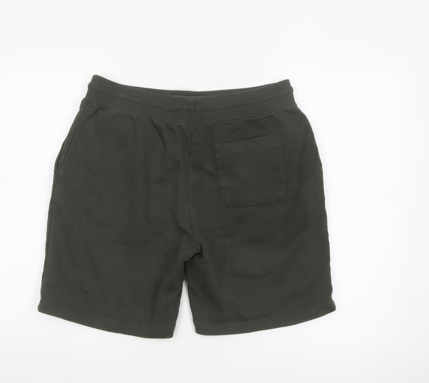 Marks and Spencer Men's Green Sweat Shorts L Regular Fit Cotton