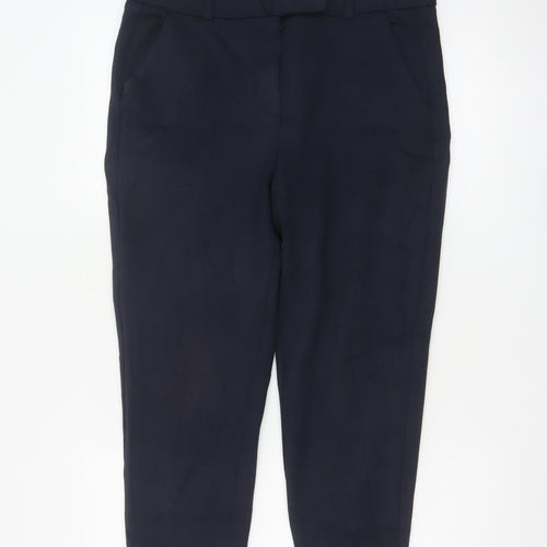 Marks and Spencer Women Blue Size 14 Cropped Trousers Workwear