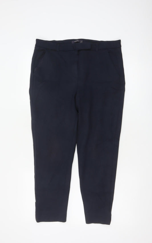 Marks and Spencer Women Blue Size 14 Cropped Trousers Workwear