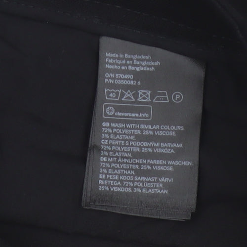 H&M Women Black Slim Trousers Size 4 Polyester Blend Workwear