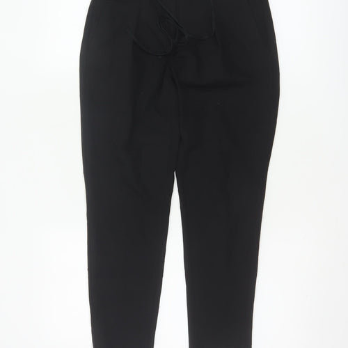 Next Womens Black Tapered Trousers Size 6 Polyester Blend