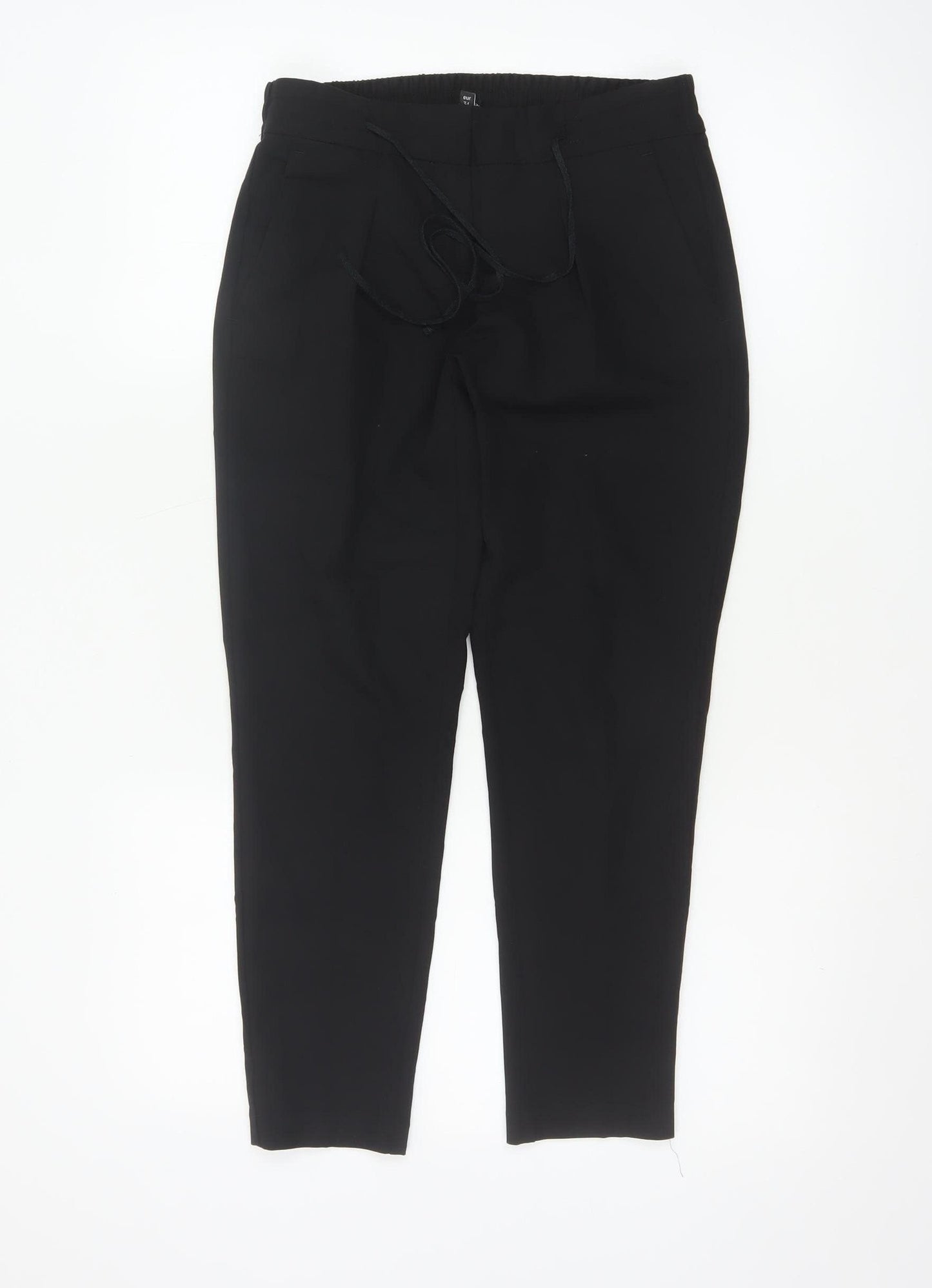 Next Womens Black Tapered Trousers Size 6 Polyester Blend