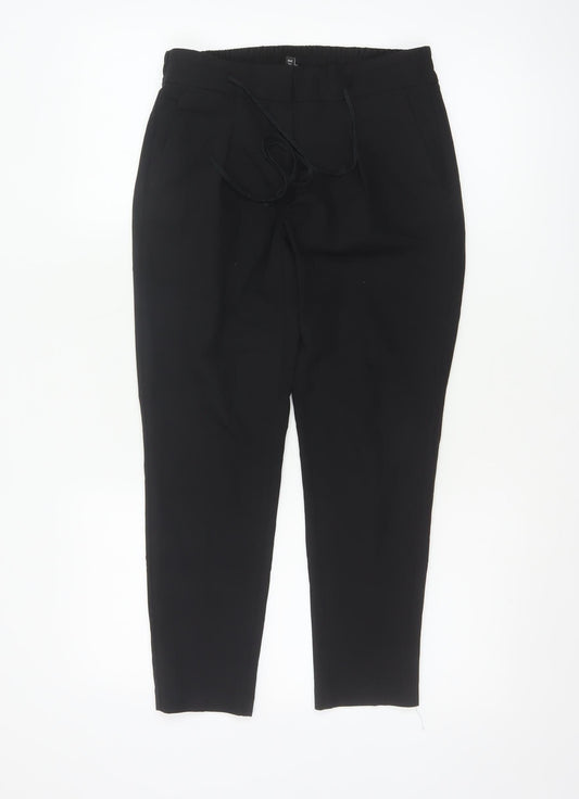 Next Womens Black Tapered Trousers Size 6 Polyester Blend