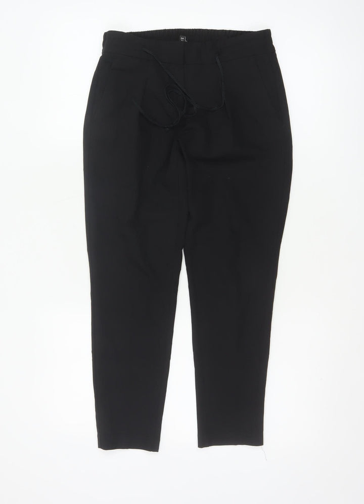 Next Womens Black Tapered Trousers Size 6 Polyester Blend