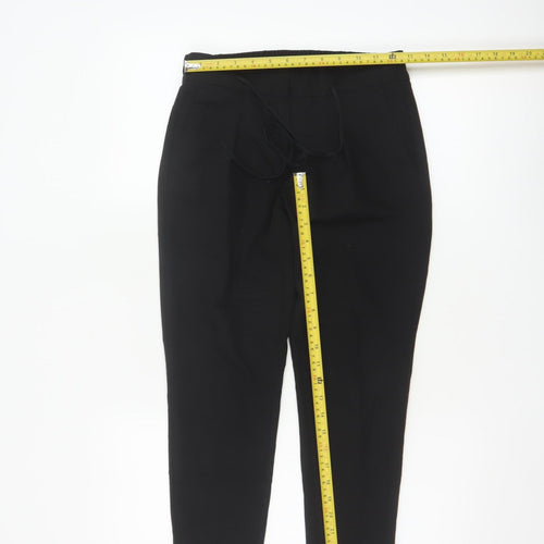 Next Womens Black Tapered Trousers Size 6 Polyester Blend