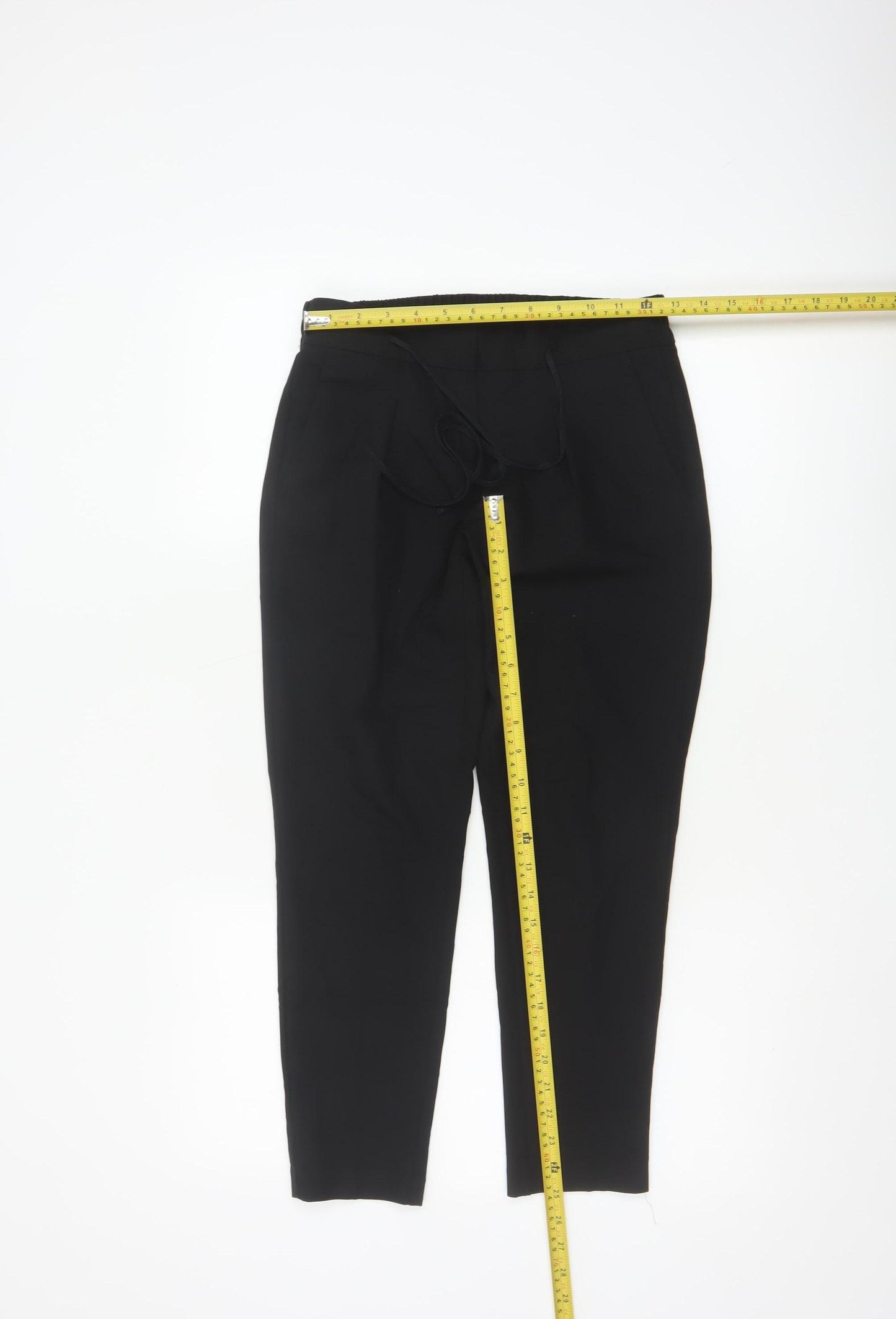 Next Womens Black Tapered Trousers Size 6 Polyester Blend