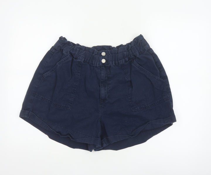 New Look Women Blue Size 20 Paperbag Denim Shorts