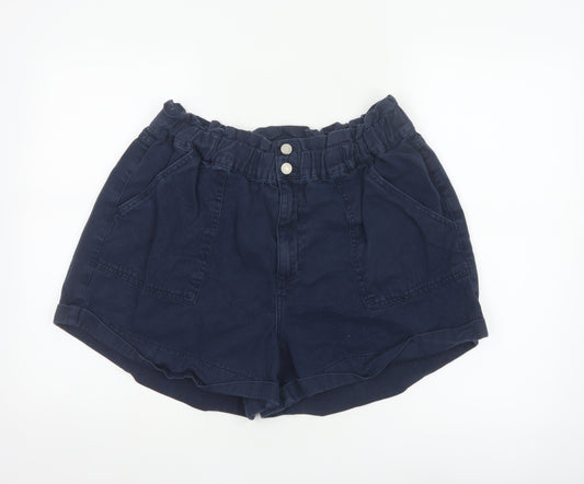 New Look Women Blue Size 20 Paperbag Denim Shorts