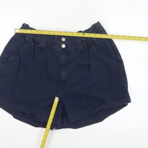 New Look Women Blue Size 20 Paperbag Denim Shorts