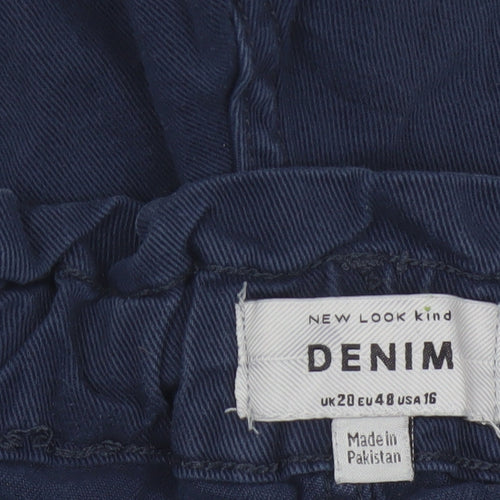 New Look Women Blue Size 20 Paperbag Denim Shorts