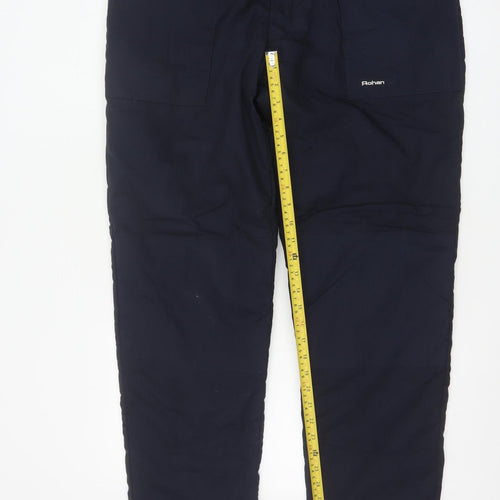 Rohan Men's Blue 38R Cargo Travel Trousers Polyester Cotton