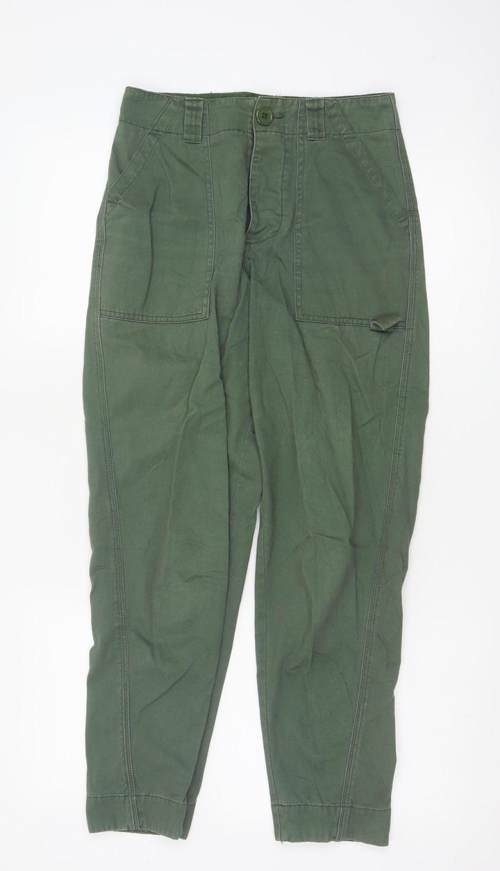 ASOS Women’s Green Cargo Trousers Size 6 Cotton Utility Pants
