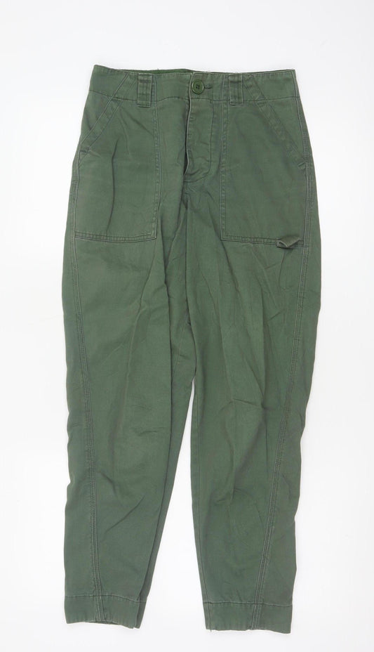 ASOS Women’s Green Cargo Trousers Size 6 Cotton Utility Pants