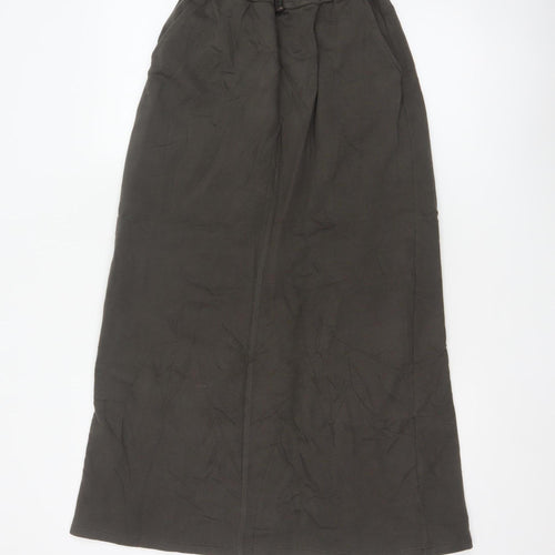 Pull & Bear Women Brown Long Straight Skirt XS Cotton Blend