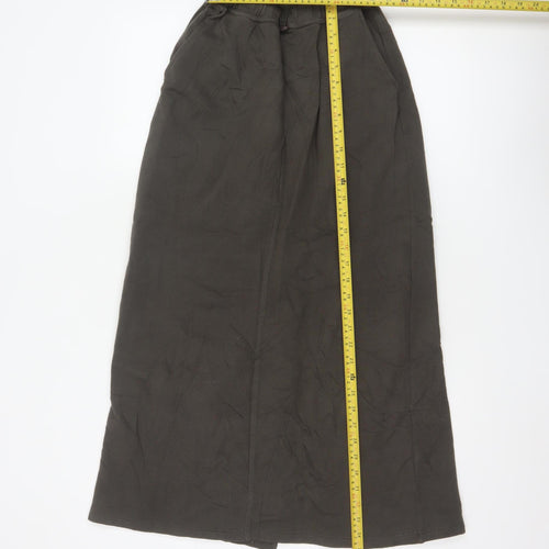 Pull & Bear Women Brown Long Straight Skirt XS Cotton Blend