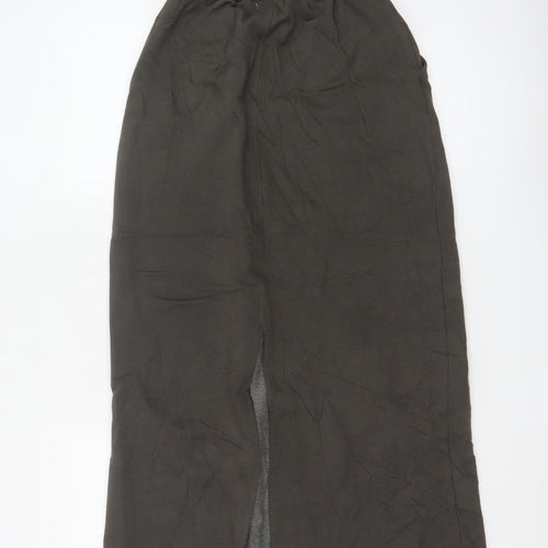 Pull & Bear Women Brown Long Straight Skirt XS Cotton Blend