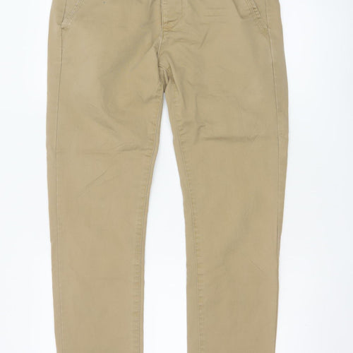 Topman Men's Beige Skinny Chino Trousers W32 L32 Cotton
