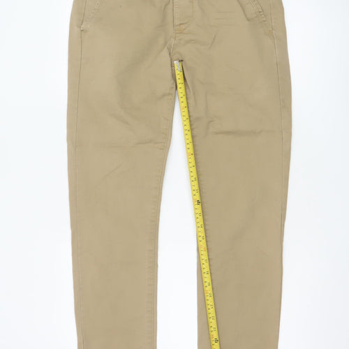 Topman Men's Beige Skinny Chino Trousers W32 L32 Cotton