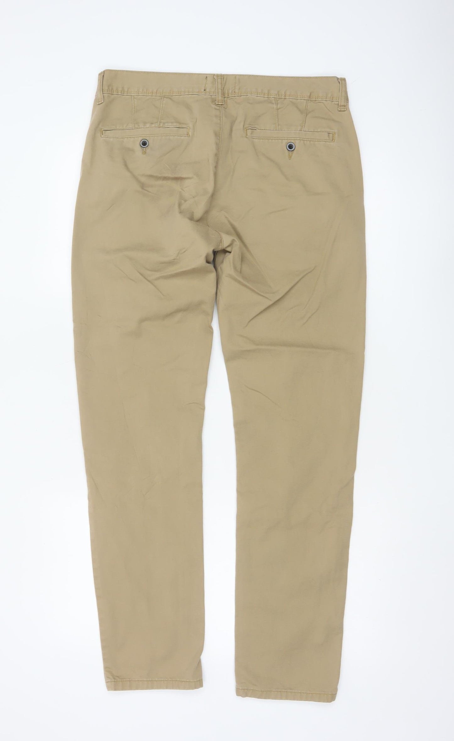 Topman Men's Beige Skinny Chino Trousers W32 L32 Cotton