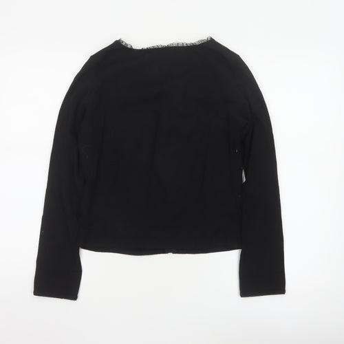 Marks and Spencer Per Una Women's Black Floral Embroidered Blouse Size 14