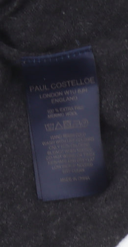 Paul Costelloe Women Black Merino Wool Cardigan UK 14 Large