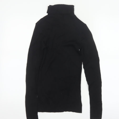 Hobbs Women's Black Merino Wool Roll Neck Jumper Size M
