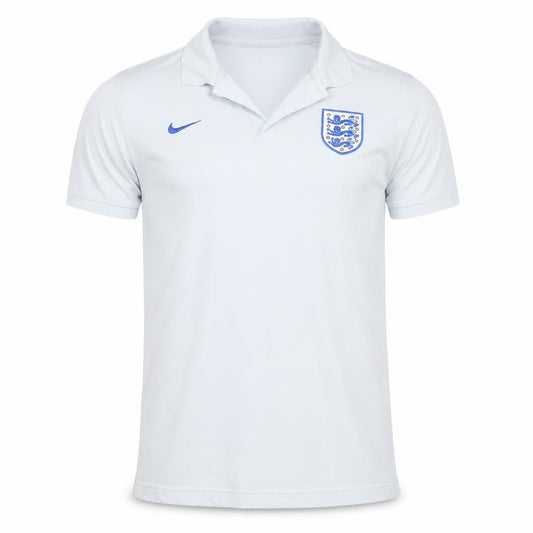 Nike England White Polo Shirt Men's L Cotton Football Top