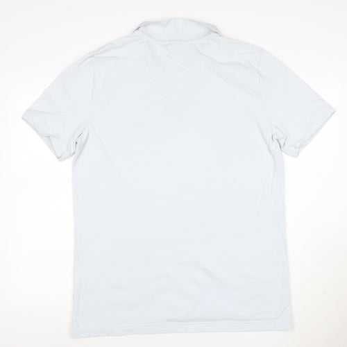 Nike England White Polo Shirt Men's L Cotton Football Top