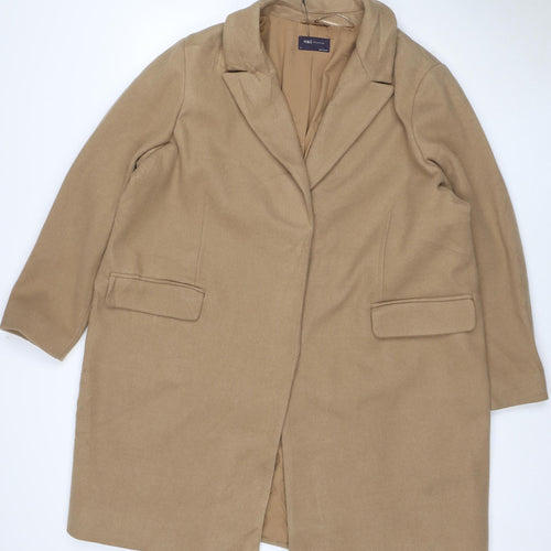 Marks and Spencer Women's Beige Long Overcoat Size 24