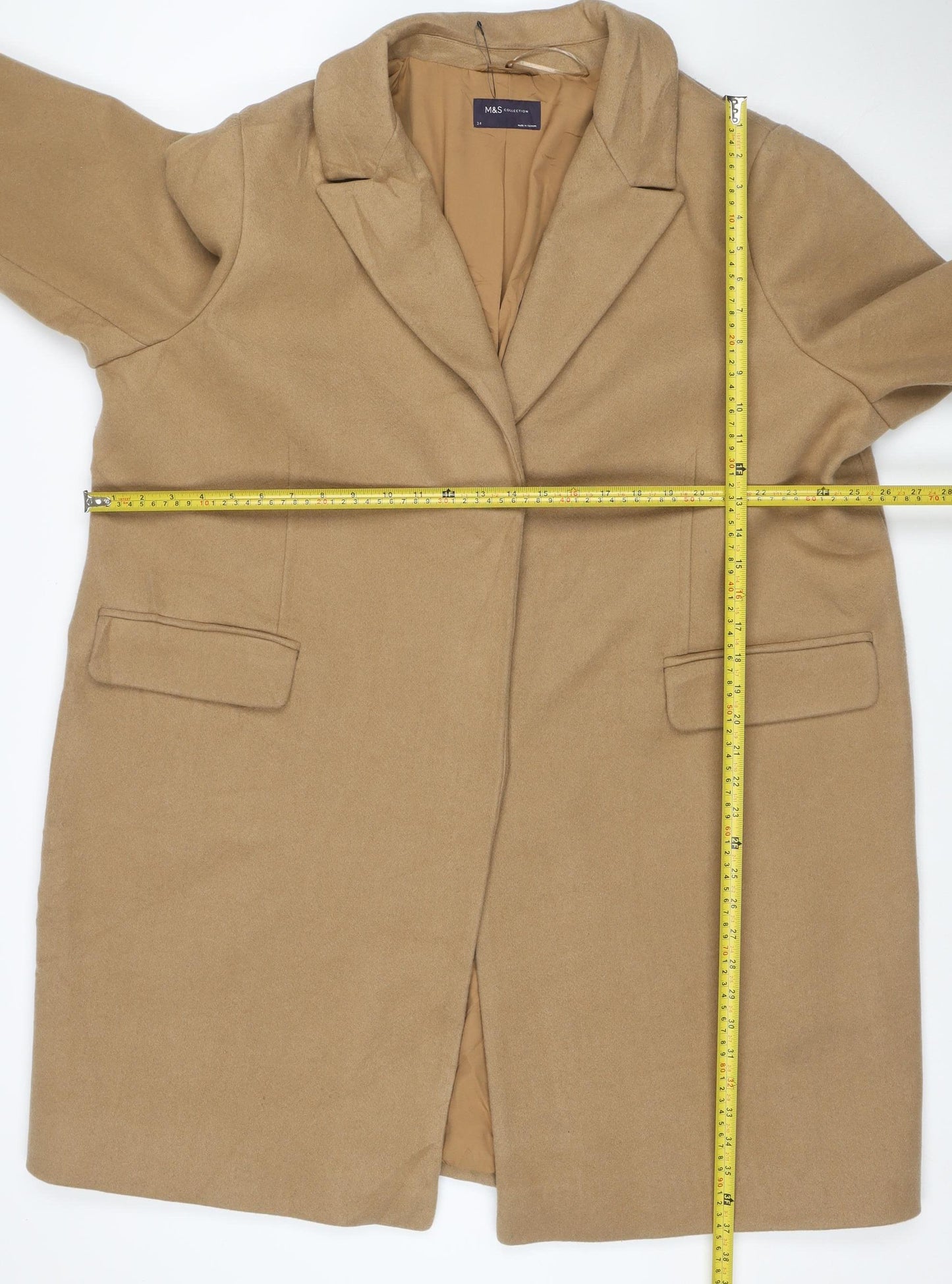 Marks and Spencer Women's Beige Long Overcoat Size 24