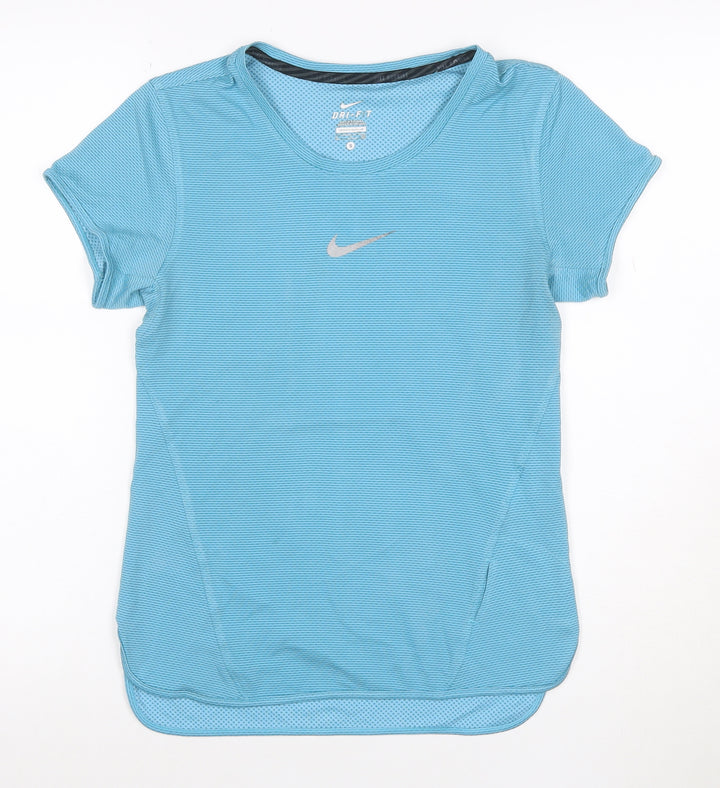 Nike Women Blue Dri-FIT Running T-Shirt Size S Lightweight