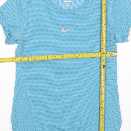 Nike Women Blue Dri-FIT Running T-Shirt Size S Lightweight