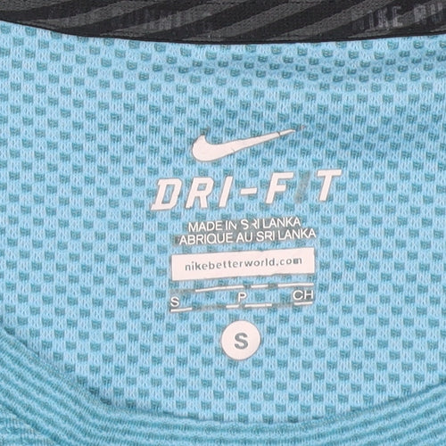 Nike Women Blue Dri-FIT Running T-Shirt Size S Lightweight
