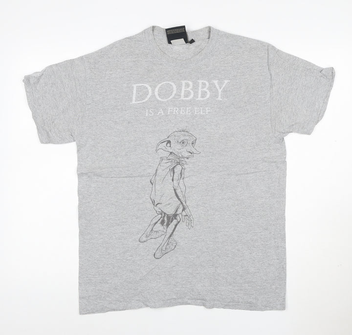 Harry Potter Men's Grey Dobby Graphic Short Sleeve T-Shirt M