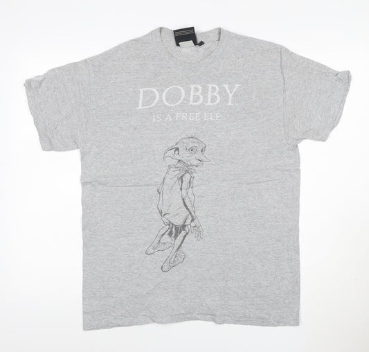 Harry Potter Men's Grey Dobby Graphic Short Sleeve T-Shirt M