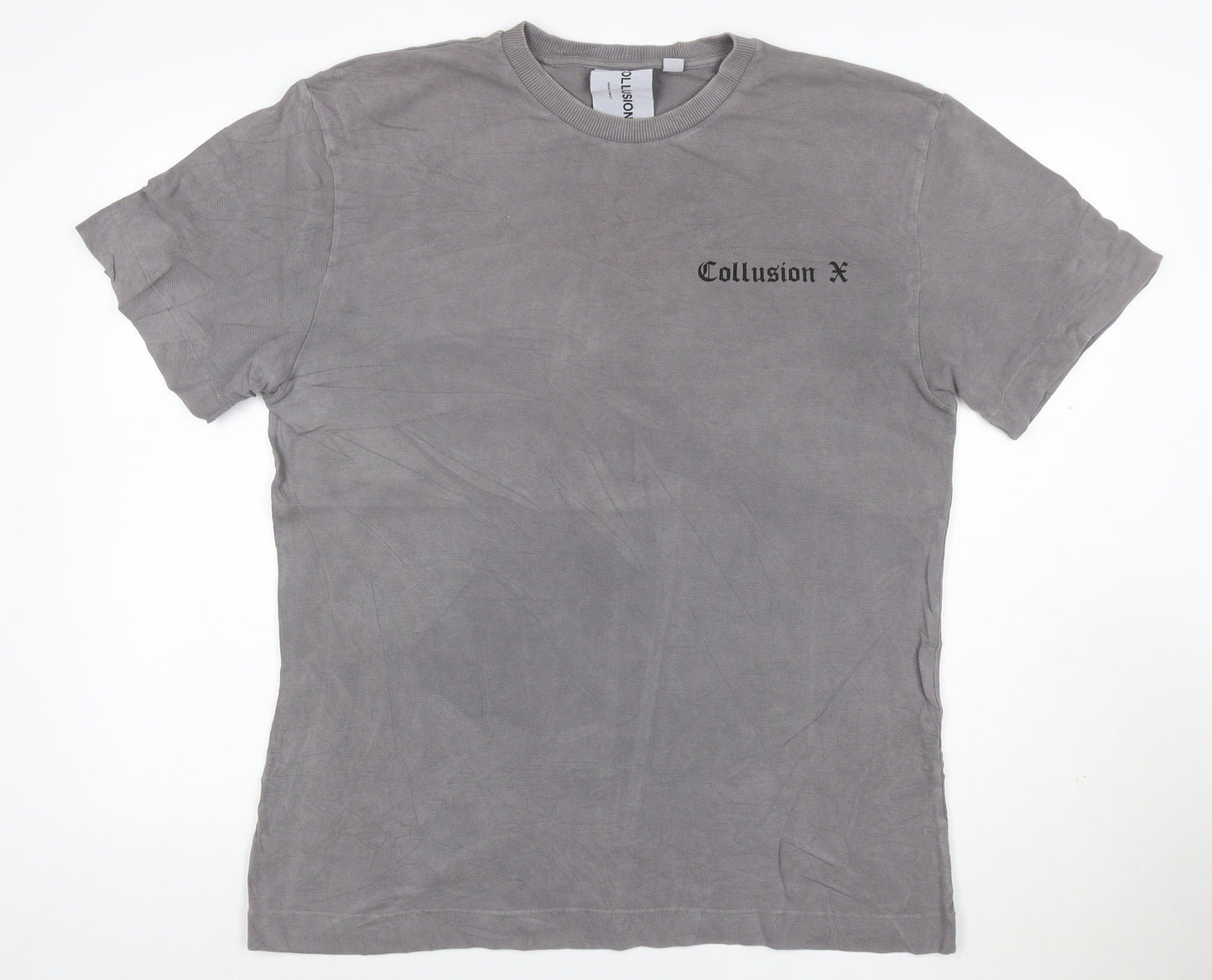 Collusion Men Grey Gothic Art Graphic Print Cotton T-Shirt M