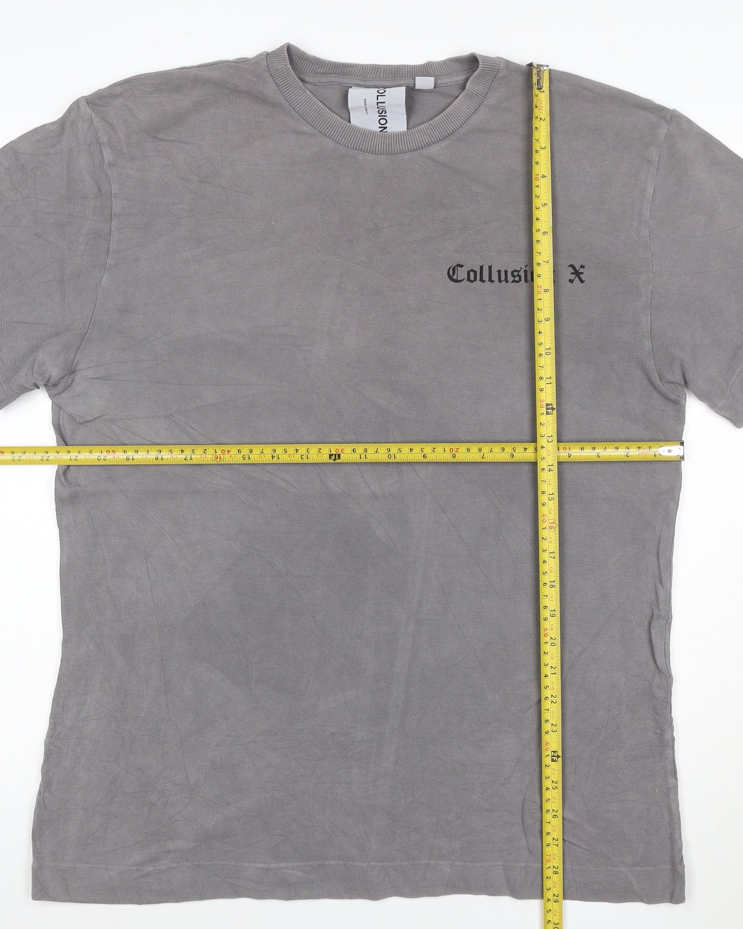 Collusion Men Grey Gothic Art Graphic Print Cotton T-Shirt M
