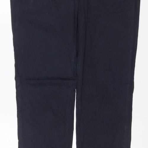 Massimo Dutti Men's Blue Regular Fit Cotton Chino Trousers Size 32