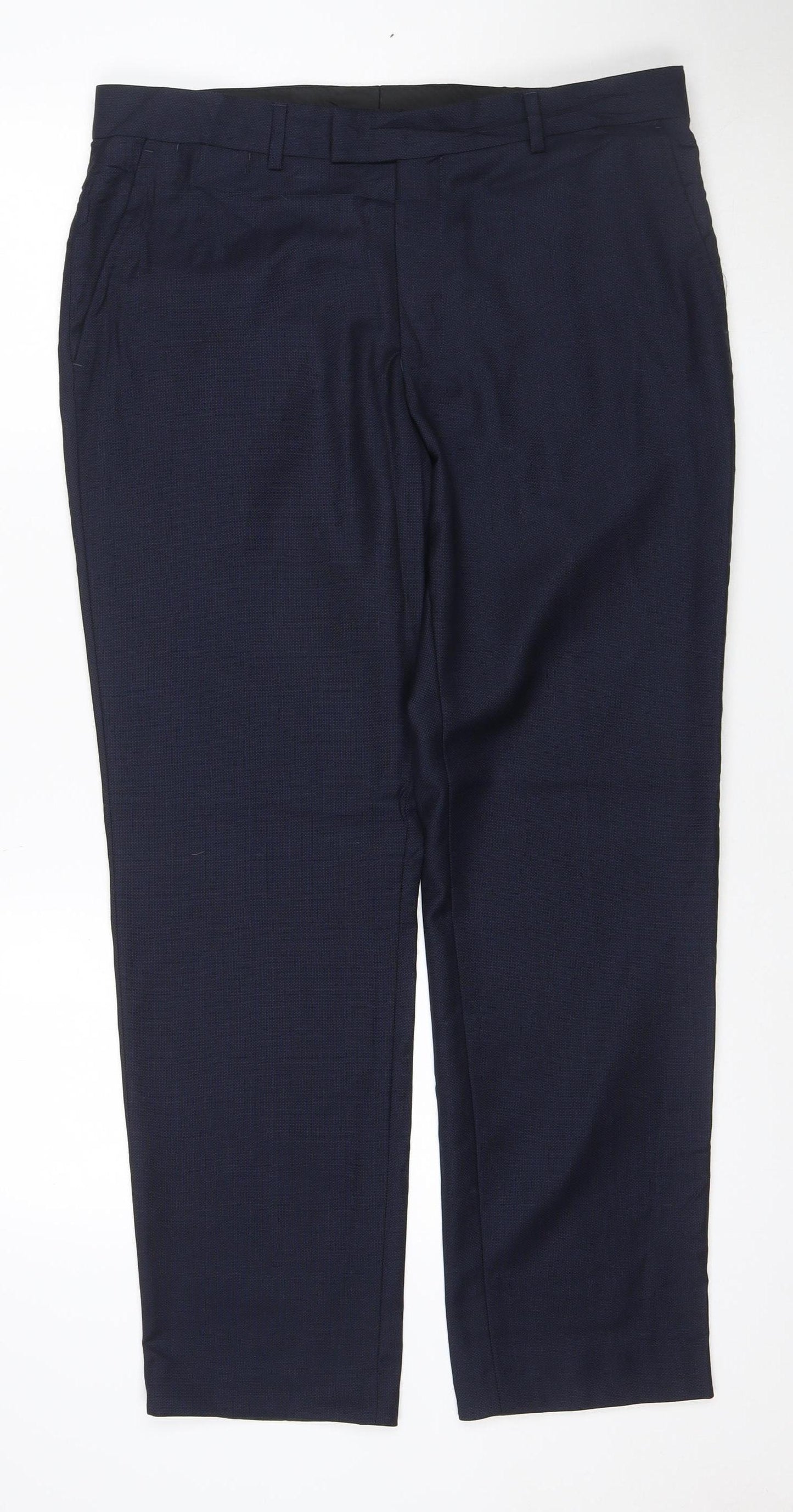 Jaeger Men's Blue Wool Dress Trousers M Regular Fit