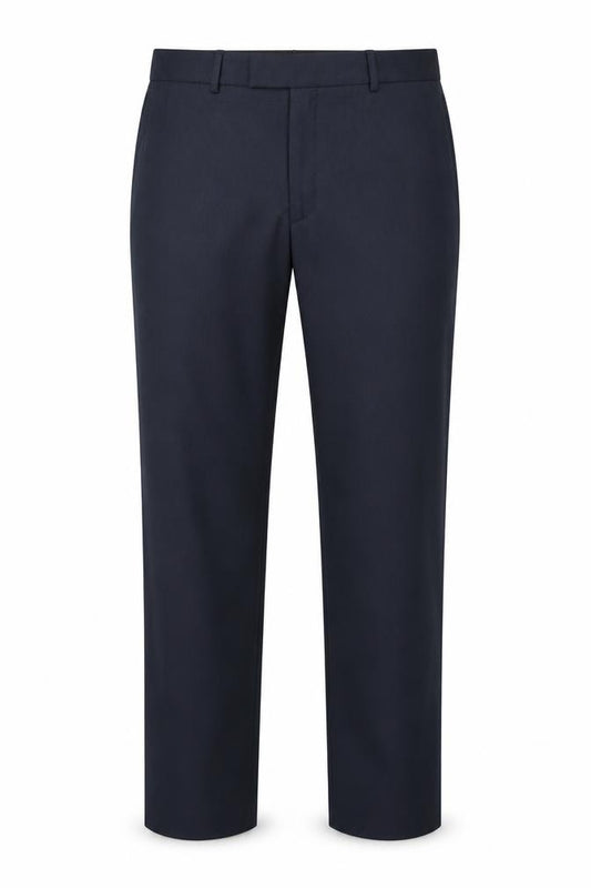 Front view of Jaeger Men's Blue Wool Dress Trousers M Regular Fit