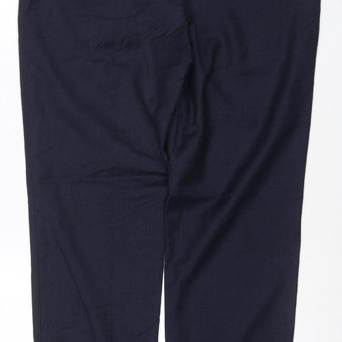 Jaeger Men's Blue Wool Dress Trousers M Regular Fit