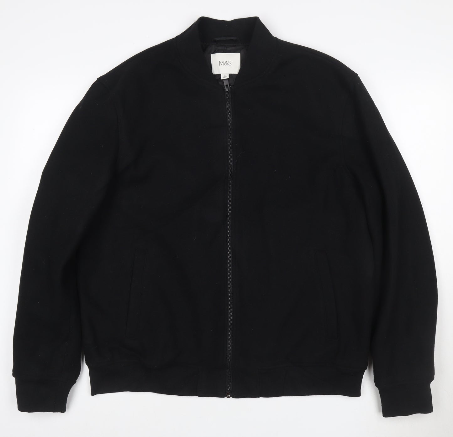 Marks and Spencer Men's Black L Bomber Jacket Cotton Blend