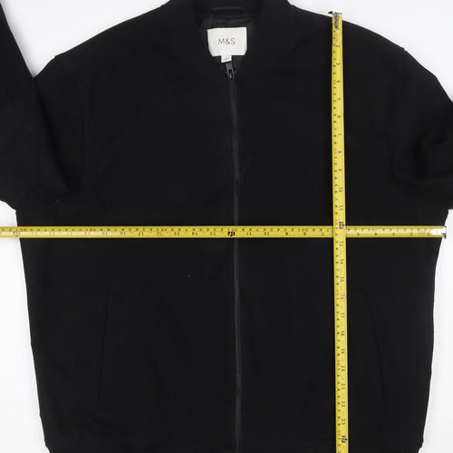 Marks and Spencer Men's Black L Bomber Jacket Cotton Blend