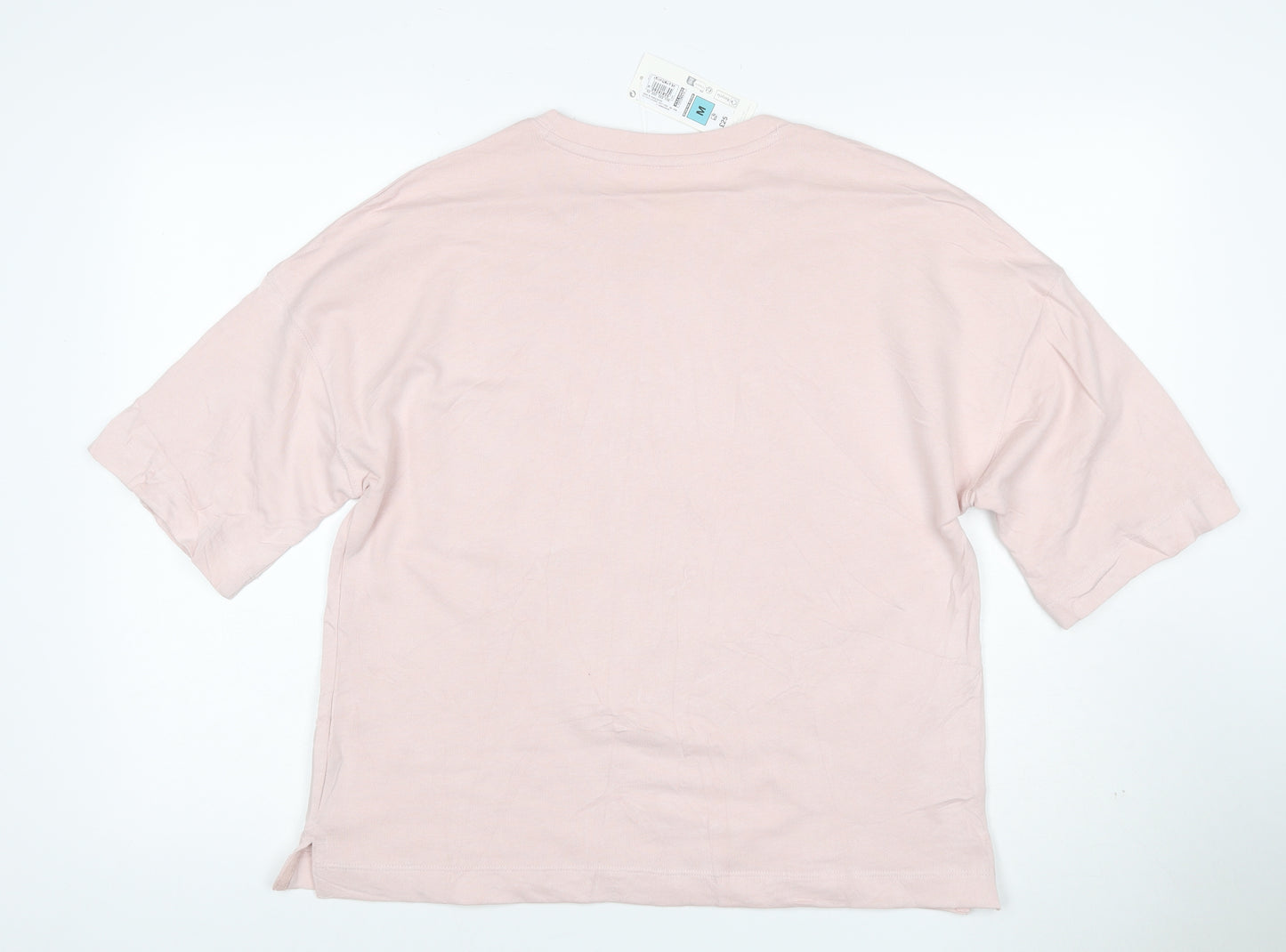 Marks and Spencer Womens Pink Cotton Relaxed Fit Basic T-Shirt M