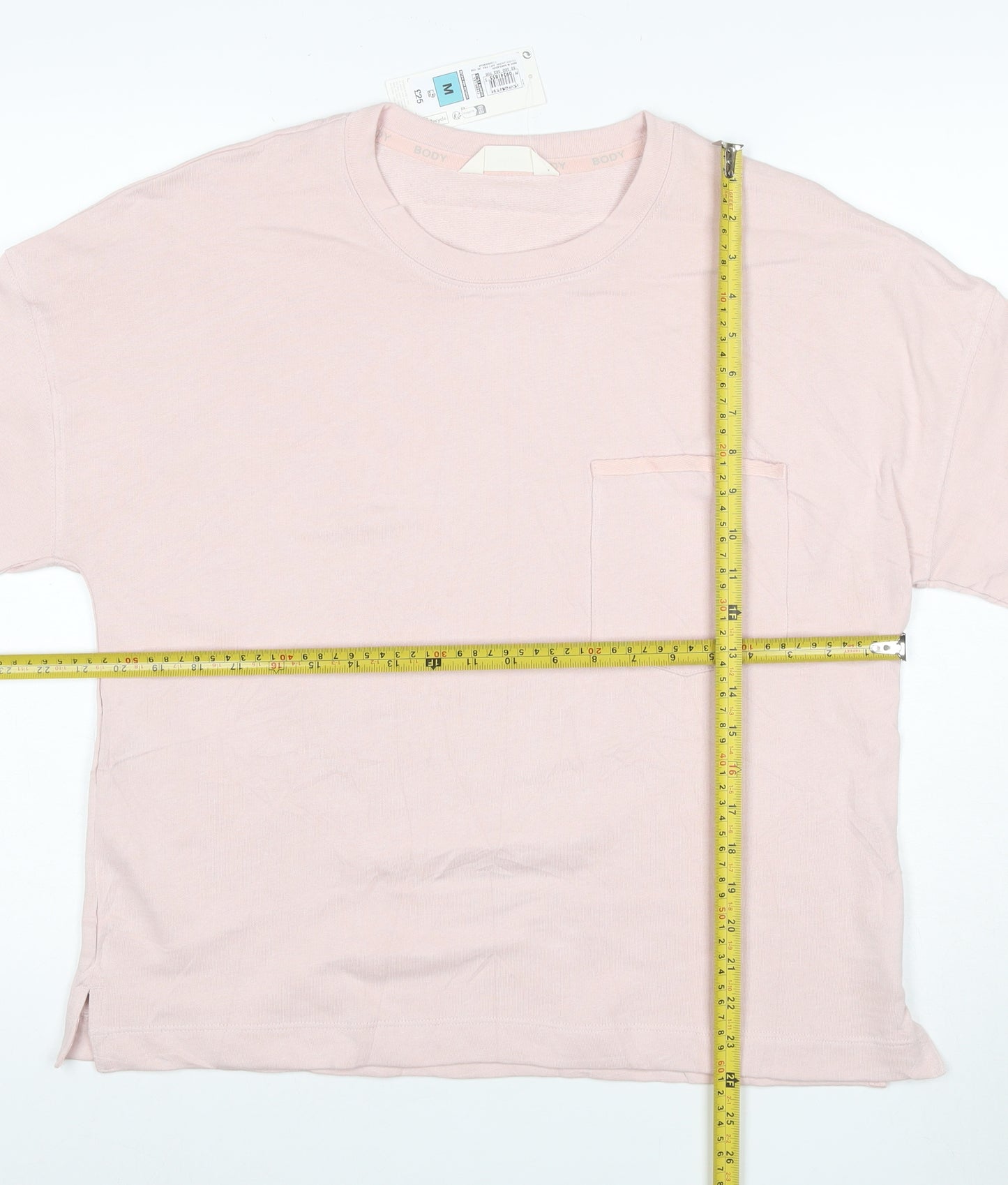 Marks and Spencer Womens Pink Cotton Relaxed Fit Basic T-Shirt M